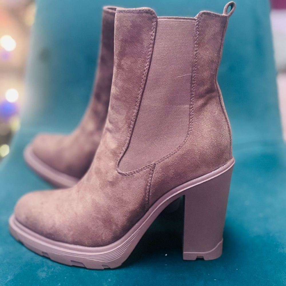 Nine West Taupe Heeled Boots